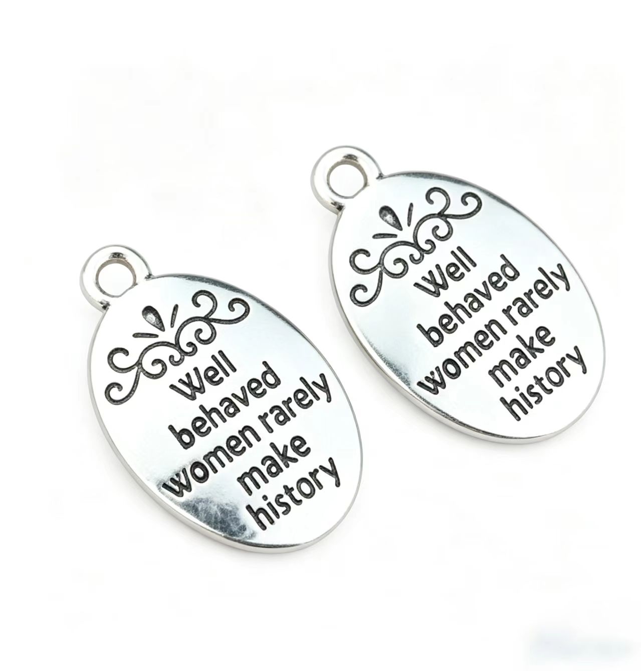 10 Pcs/Lot Oval Antique Silver - Jewelry Making History recension och pris