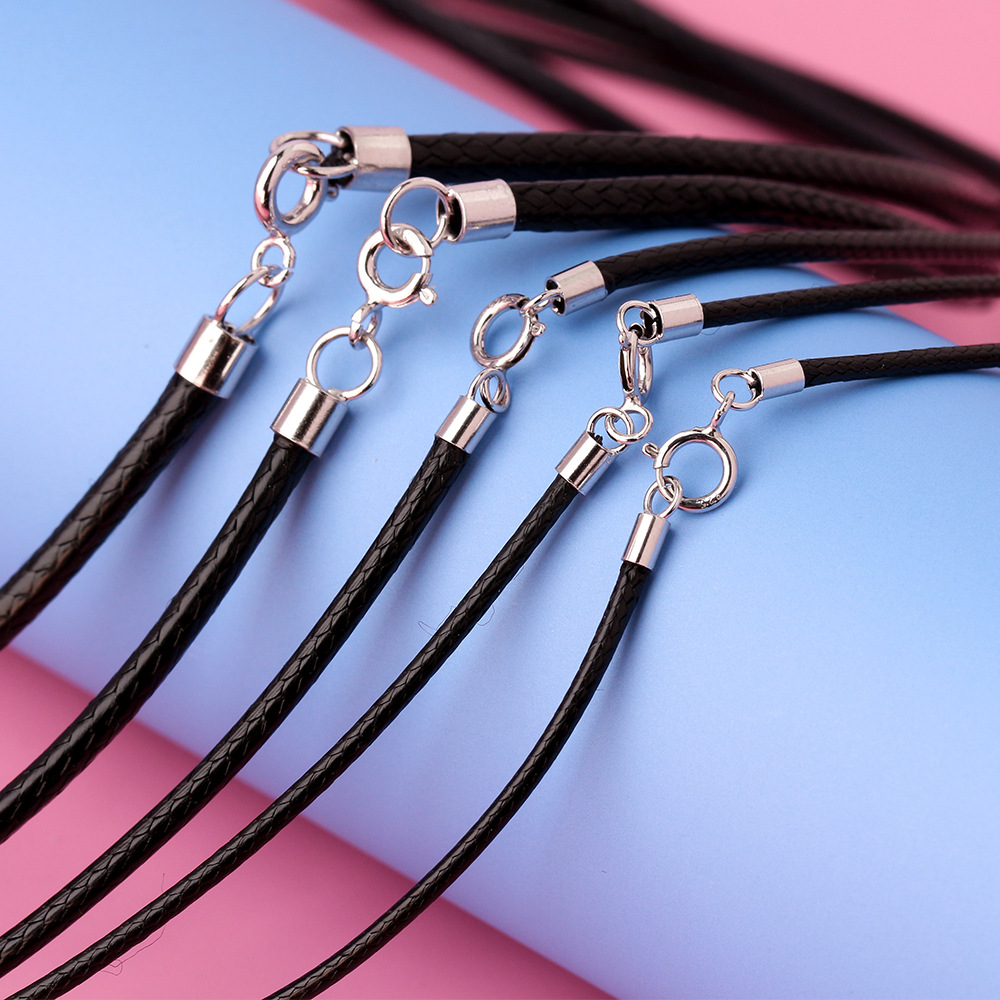 925 Silver Black Braided Leath - Jewelry Making In La recension och pris