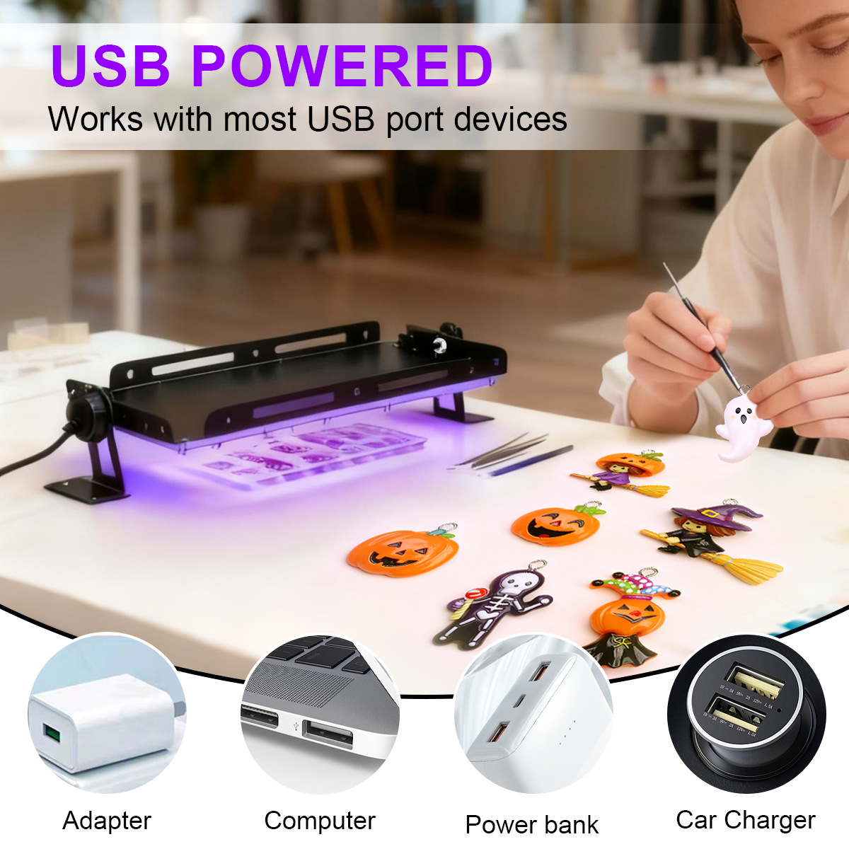 Portable 50 96 144 LED UV Resi - Jewelry Making Dc recension och pris
