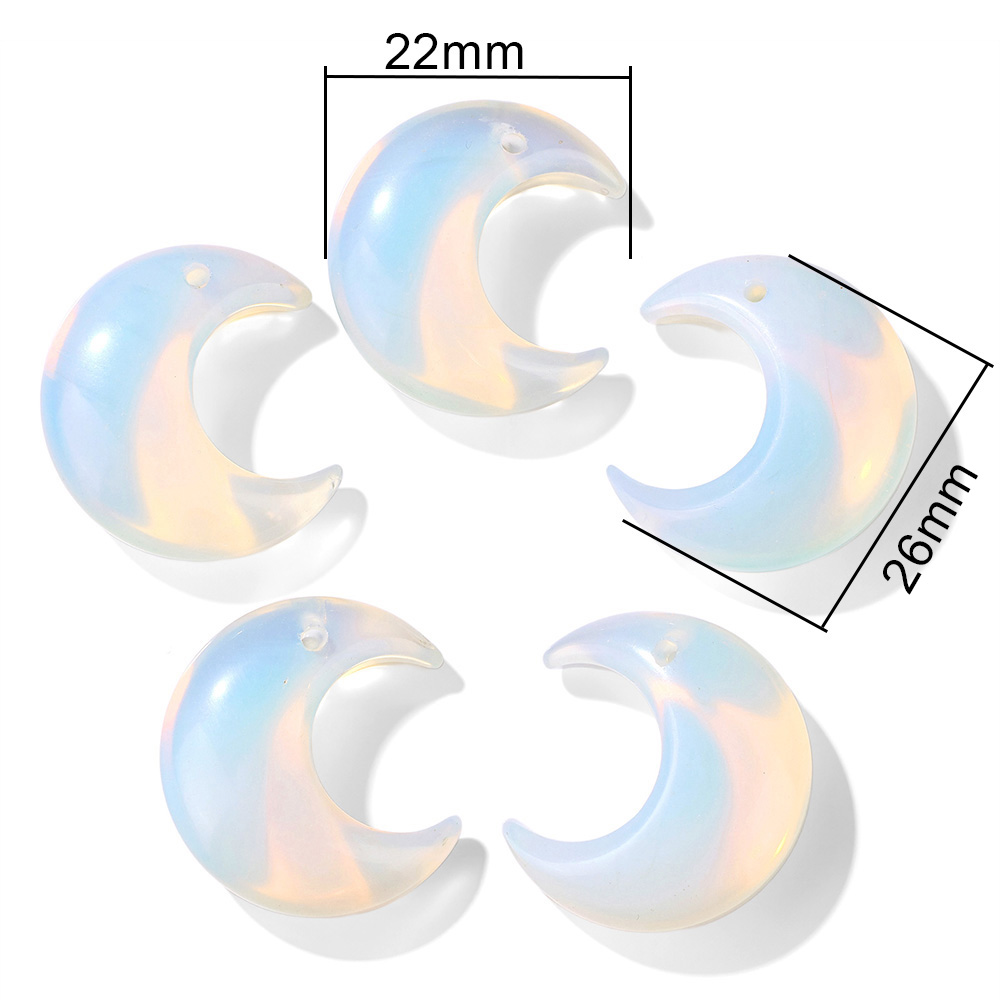 2PCS Natural Crescent Moon Cha - Jewelry Making Drill recension och pris