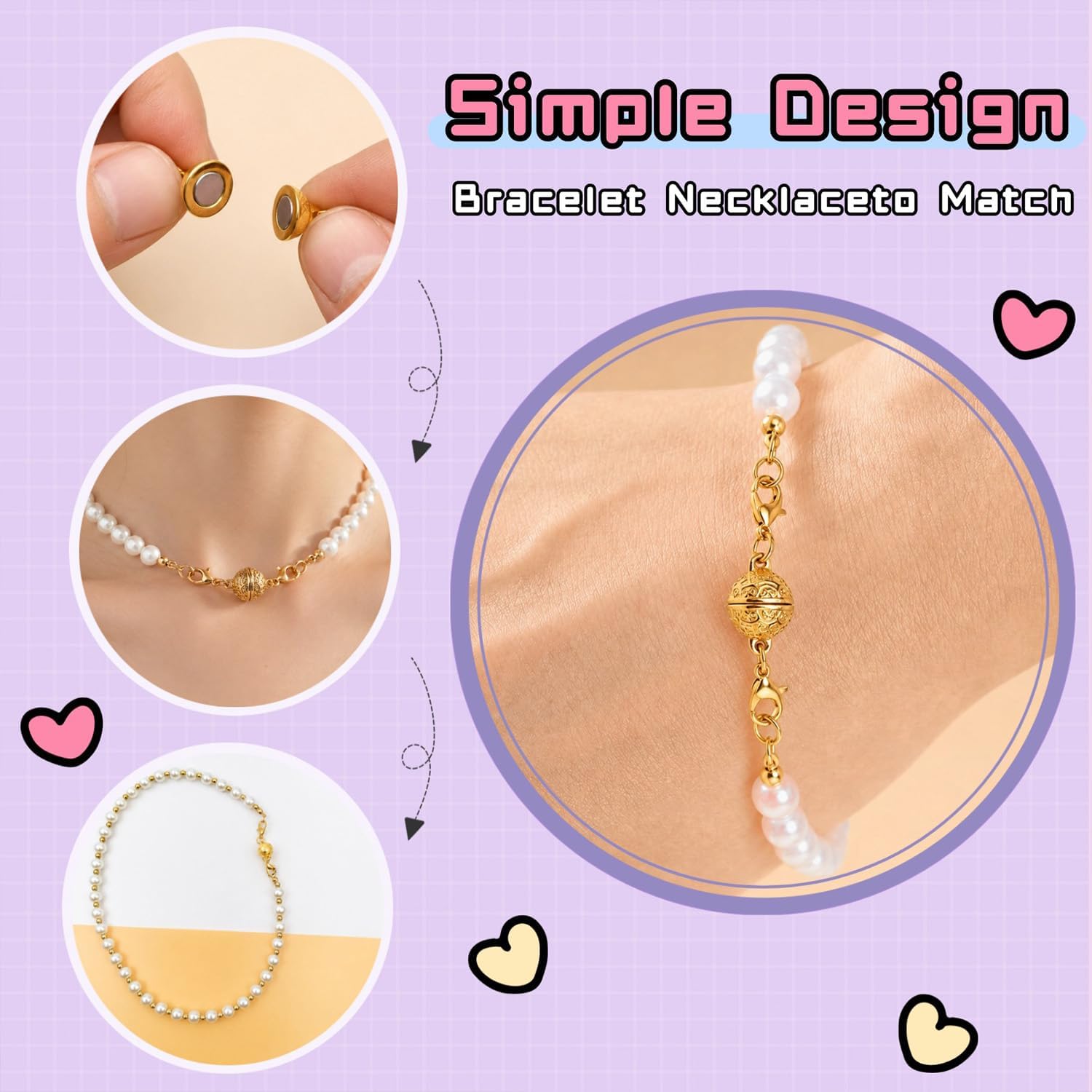 Magnetic Necklace Clasp with L - Lobster Clasp Silver recension och pris
